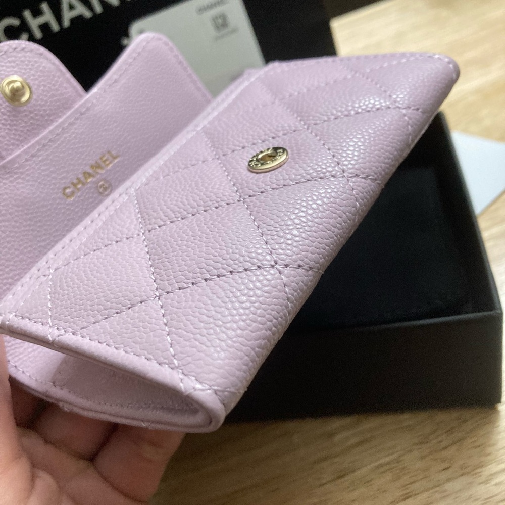 SOLD Chanel Lilac Gold Hardware Classic Card Holder - Picture 5 of 7